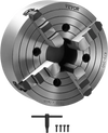 VEVOR 4-Jaw Lathe Chuck, 10 in (250 mm), Lathe Chuck, 0.6-9.84 in (15-250 mm) Clamping Range with T-key Fixing Screws Reversible Jaws, HT300 Cast Iron Material, Internal External for Wood Metal Lathe