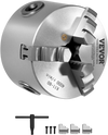 VEVOR 3-Jaw Lathe Chuck, 3 Inch (80 mm), Self-Centering Chuck, 0.08-2.48 in (2-63 mm) Clamping Range with T-key Fixing Screws Reversible Jaws, HT300 Material, Internal External for Wood Metal Lathe