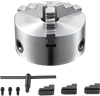 VEVOR 3-Jaw Lathe Chuck, 6'', Self-Centering Lathe Chuck, 0.14- 6.3 in/3.5-160 mm Clamping Range with T-key Fixing Screws Reversible Jaws, for Lathe 3D Printer Machining Center Milling Drilling Machin