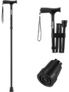 VEVOR Walking Cane for Man Woman, Folding Walking Stick with 5-Level Adjustable Height & Anti-Slip Rubber Tip, Lightweight and Portable Aluminum Mobility Walking Aid for Seniors Adults, 220LBS Loading