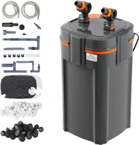 VEVOR Aquarium Filter 317GPH, 4-Stage Canister Filter 100 Gallon, Ultra-Quiet Internal Aquarium Filter with UV Protection, Submersible Power Filter with Multiple Function for Fish Tanks, 12W