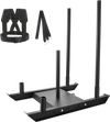 VEVOR Weight Training Sled, Pull Push Power Sled, Fitness Strength Resistance Training, Steel Workout Equipment for Athletic Exercise & Speed Improvement, Suitable for 2" Weight Plate, Black