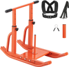 VEVOR Weight Sled, Steel Power Sled, Fitness Training Sleds for Athletic Exercise Speed Improvement, Workout Equipment with Adjustable Height Handle, Compatible with 1/2 in Weight Plates, Orange