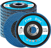 VEVOR Flap Discs 60 Grit, 4-1/2" x 7/8" Flap Discs for Angle Grinder, Type 29 Zirconia Flap Sanding Disc, Bevel Type Abrasive Grinding Wheels for Deburring, Rust Removal, Sanding, Finishing (10 Pack)