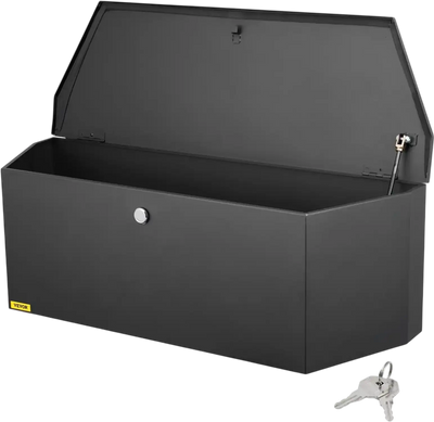 VEVOR Trailer Tongue Box, Carbon Steel Tongue Box Tool Chest, Heavy Duty Trailer Box Storage with Lock and Keys, Utility Trailer Tongue Tool Box for Pickup Truck Bed, RV Trailer, 36