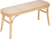 VEVOR Rattan Bench, 43.3" Wooden Rattan Bench, Entrywway Bench with Oak Wood Legs, Bedroom End of Bed Boho Bench with Hand Woven Rattan, for Living Room, Kitchen