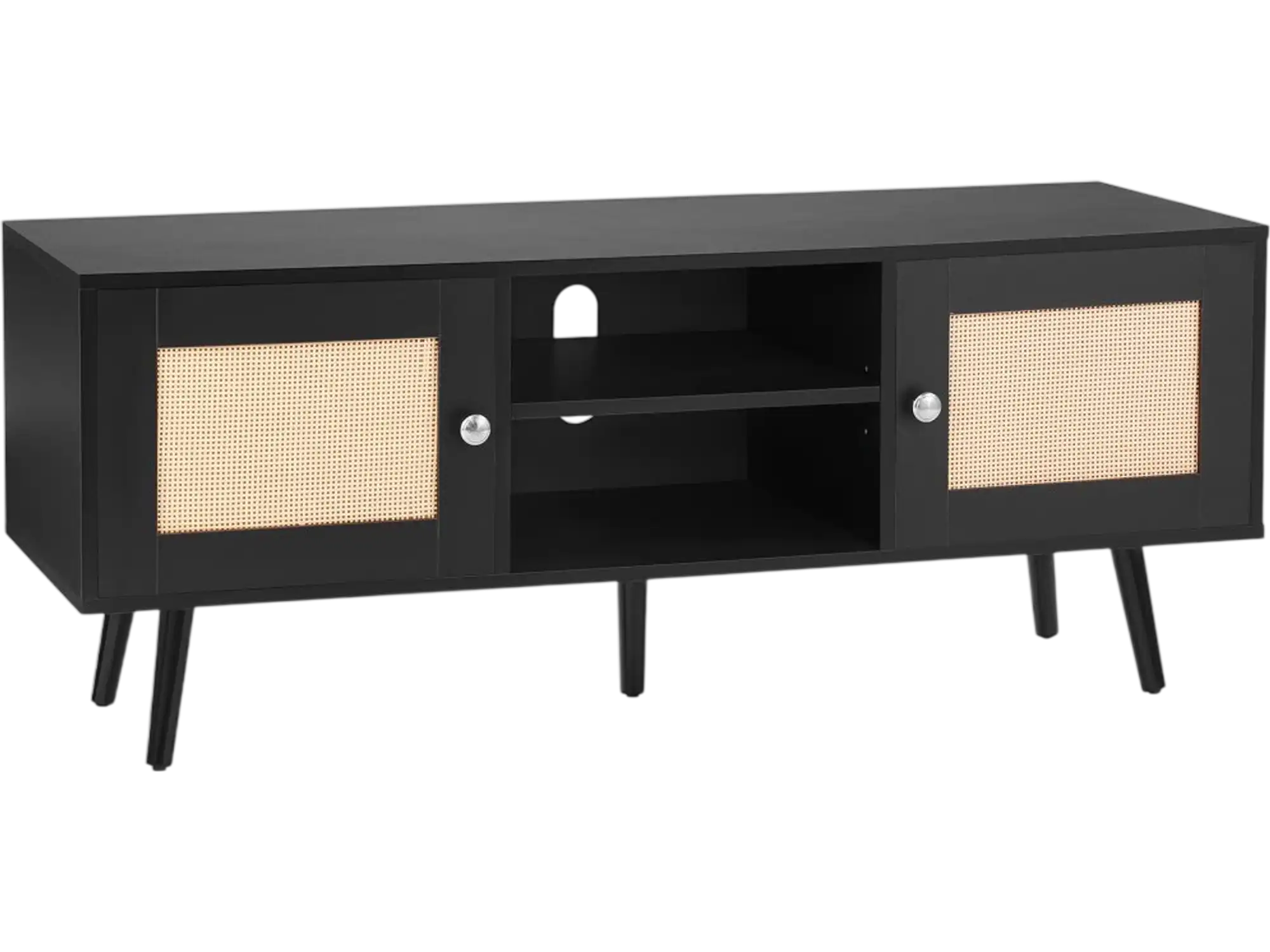 Vevor TV Stand Boho Rattan Console Cabinet for 55