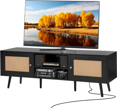Vevor TV Stand Rattan Entertainment Center for 65