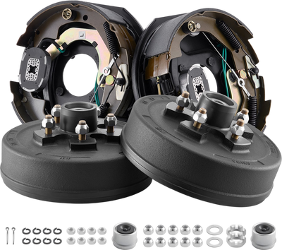 VEVOR Electric Trailer Brake Assembly, 10 x 2-1/4 Inch, 1 Pair Self-Adjusting Electric Brakes Kit for 3500 lbs Trailer Axle, Backing Plates for Braking System Part Replacement, Fit for Trailers, RVs