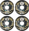 VEVOR Electric Trailer Brake Assembly, 10" x 2-1/4", 2 Pairs Self-Adjusting Electric Brakes Kit for 3500 lbs Axle, 4-Hole Mounting, Backing Plates for Brake System Part Replacement (2 Right + 2 Left)