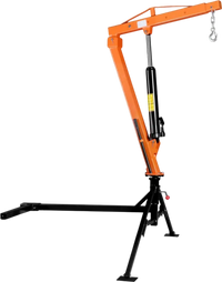 VEVOR Truck Crane, 1500 lbs Pickup Hitch Crane Trailer Hitch Mounted, Manual Hydraulic with 12T Hydraulic Jack, 360° Swivel Telescopic Boom, Foldable Truck Bed Jib for Machine Lumber Equipment Lifting