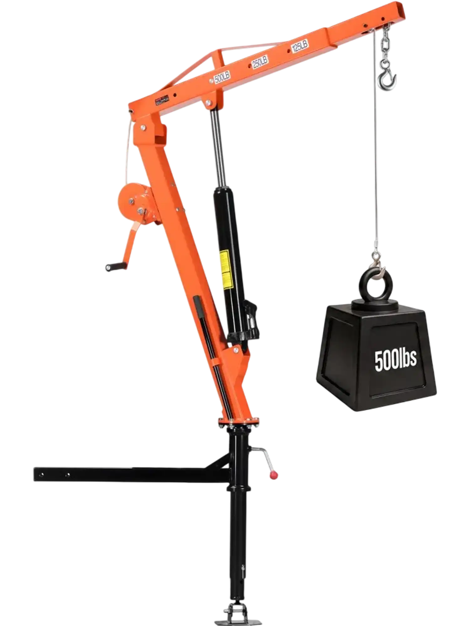 Vevor Truck Crane 500 lbs Pickup Hitch Mounted Telescopic Jib Hoist New