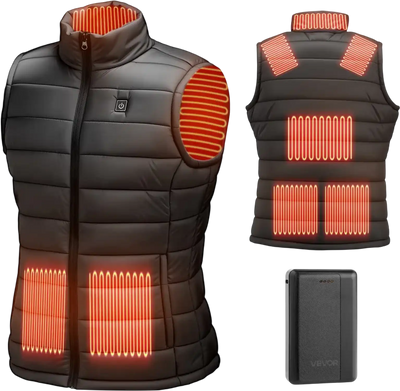 Vevor Heated Vest Men's Rechargeable Winter Vest with 16000mAh Battery Pack XL New