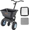 VEVOR Lawn Spreader, 100LBS Capacity, Walk-Behind Push Spreader, 0-9.8ft Spreading Width, 13 in All Terrain Pneumatic Tires, Fertilizer Spreaders with Hopper Grate, for Seed Salt Ice Melt