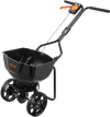 VEVOR Walk-Behind Spreader, 9.8ft Spreading Width, Push Broadcast Spreader with 10" All-Terrain Tires, Adjustable Flow Control, 15lbs Capacity Hopper, Lawn Spreaders for Fertilizer Seed Small Home Use