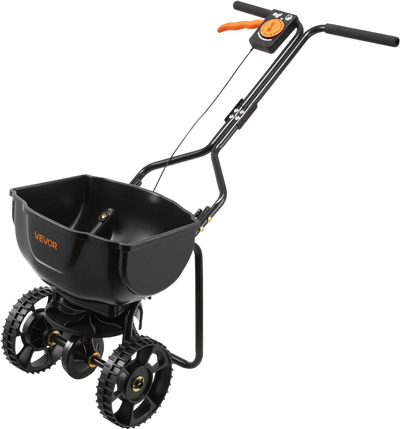 Vevor Broadcast Spreader Walk-Behind Push Lawn Spreader 9.8' Width 15 lbs Capacity New