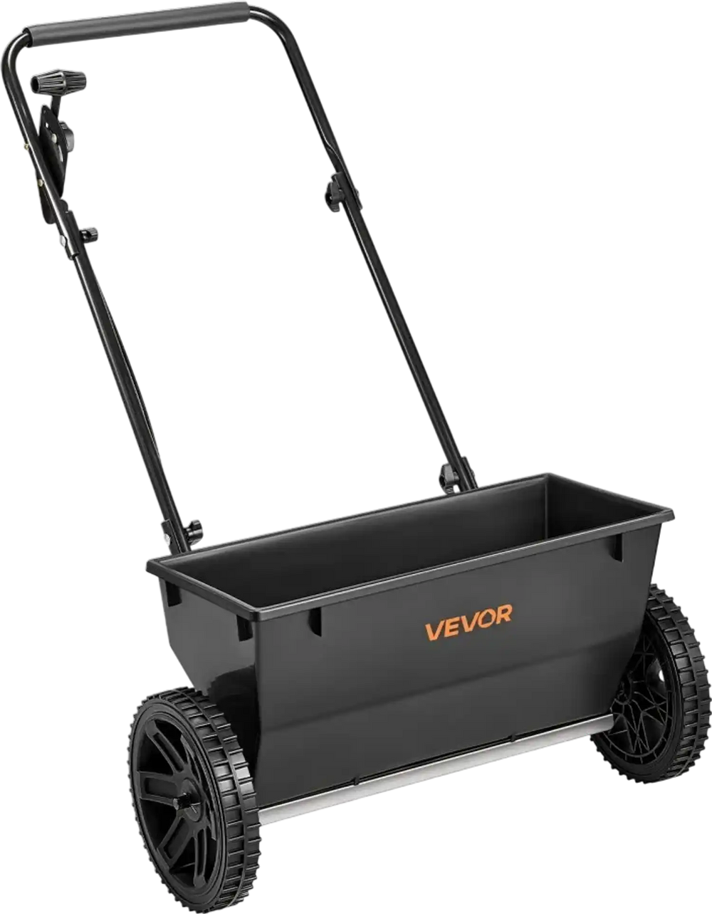 VEVOR Broadcast Spreader 50 lbs Capacity Walk-Behind Push Drop Spreader, for Lawn & Garden Care, 18 in Spreading Width & 10 Adjustable Settings, 10 in All Terrain Tires for Seed, Fertilizer, Black