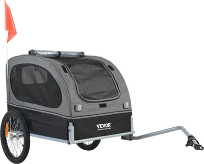 Vevor Dog Bike Trailer Pet Cart Bicycle Carrier 88 lbs Black Gray New