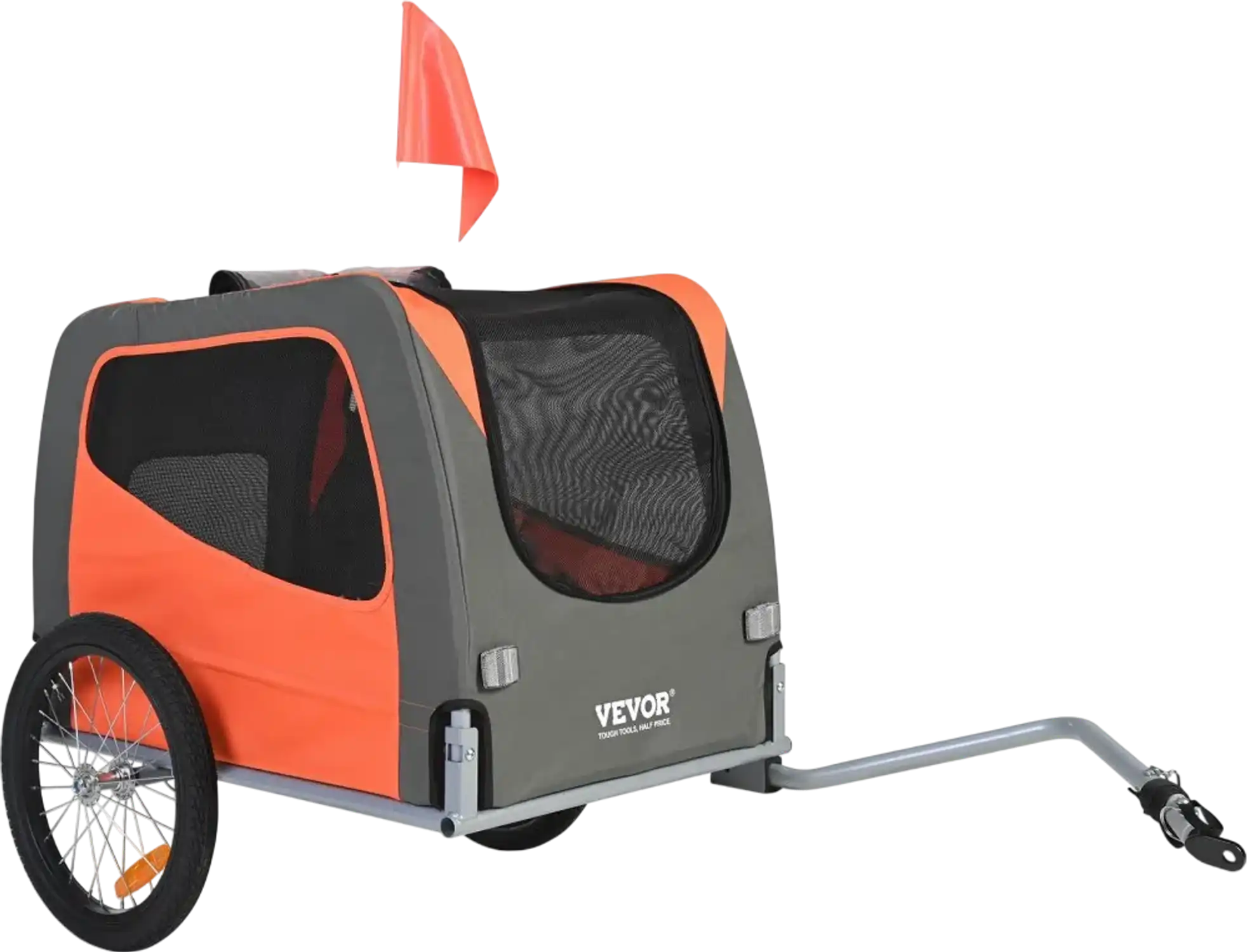 Vevor Dog Bike Trailer Pet Cart Bicycle Carrier Orange Gray 66 lbs New