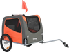VEVOR Dog Bike Trailer, Supports up to 66 lbs, Pet Cart Bicycle Carrier, Easy Folding Frame with Quick Release Wheels, Universal Bicycle Coupler, Reflectors, Flag, Collapsible to Store, Orange/Gray