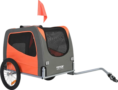 Vevor Dog Bike Trailer Pet Cart Bicycle Carrier Orange Gray 66 lbs New