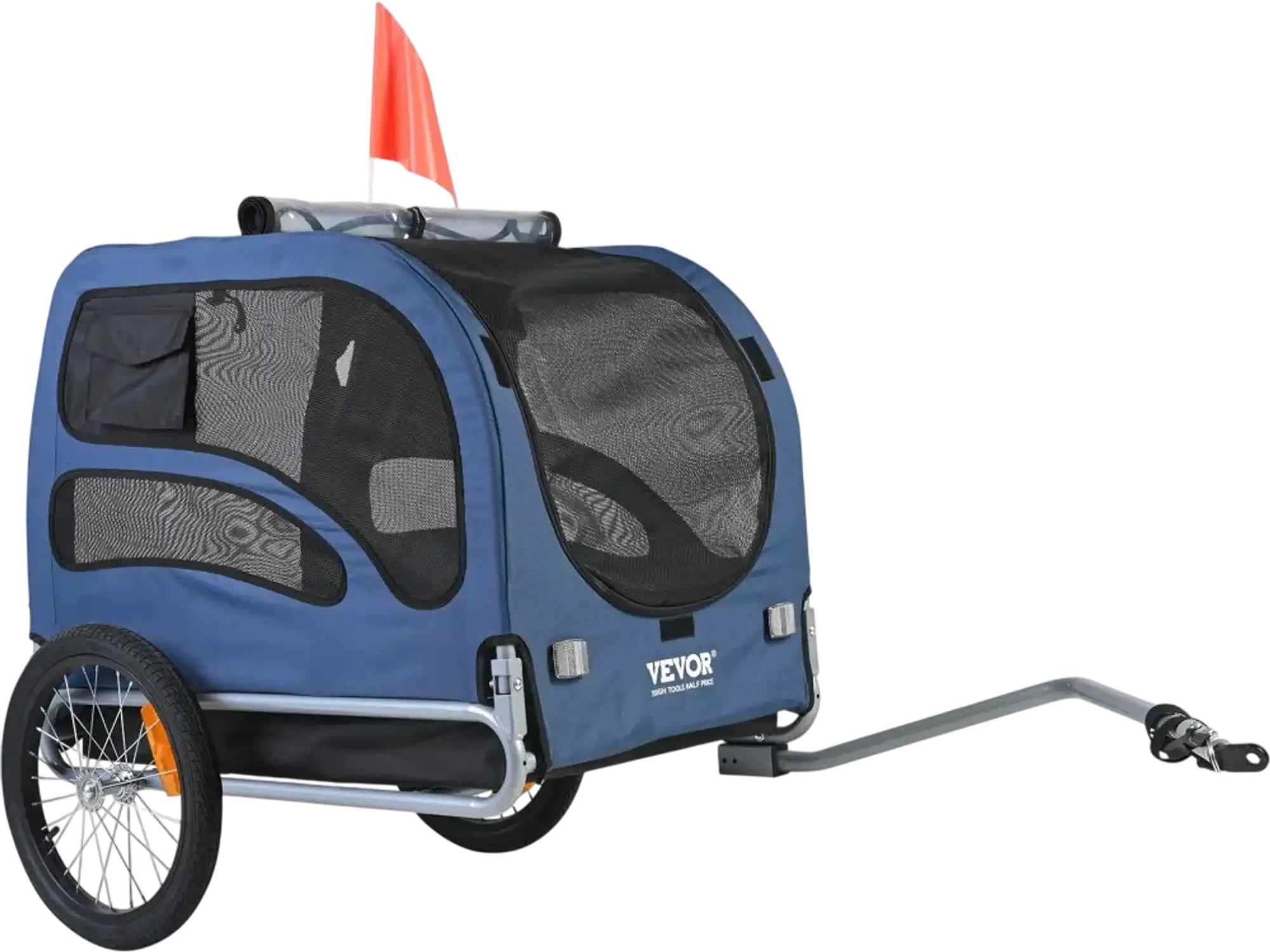 Vevor Dog Bike Trailer Pet Bicycle Carrier 100 lbs Blue/Black New