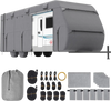 VEVOR Travel Trailer Cover, 27-30 ft RV Cover, 4-Layer Non-Woven Fabric Camper Cover, Waterproof, Windproof and Rip-Stop Class A RV Cover, with Storage Bag, Repair Patches, Straps and Tire Covers