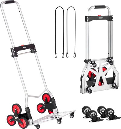 Vevor Stair Climbing Cart Heavy-Duty Folding Hand Truck Dolly 260 lbs 10 Wheels New