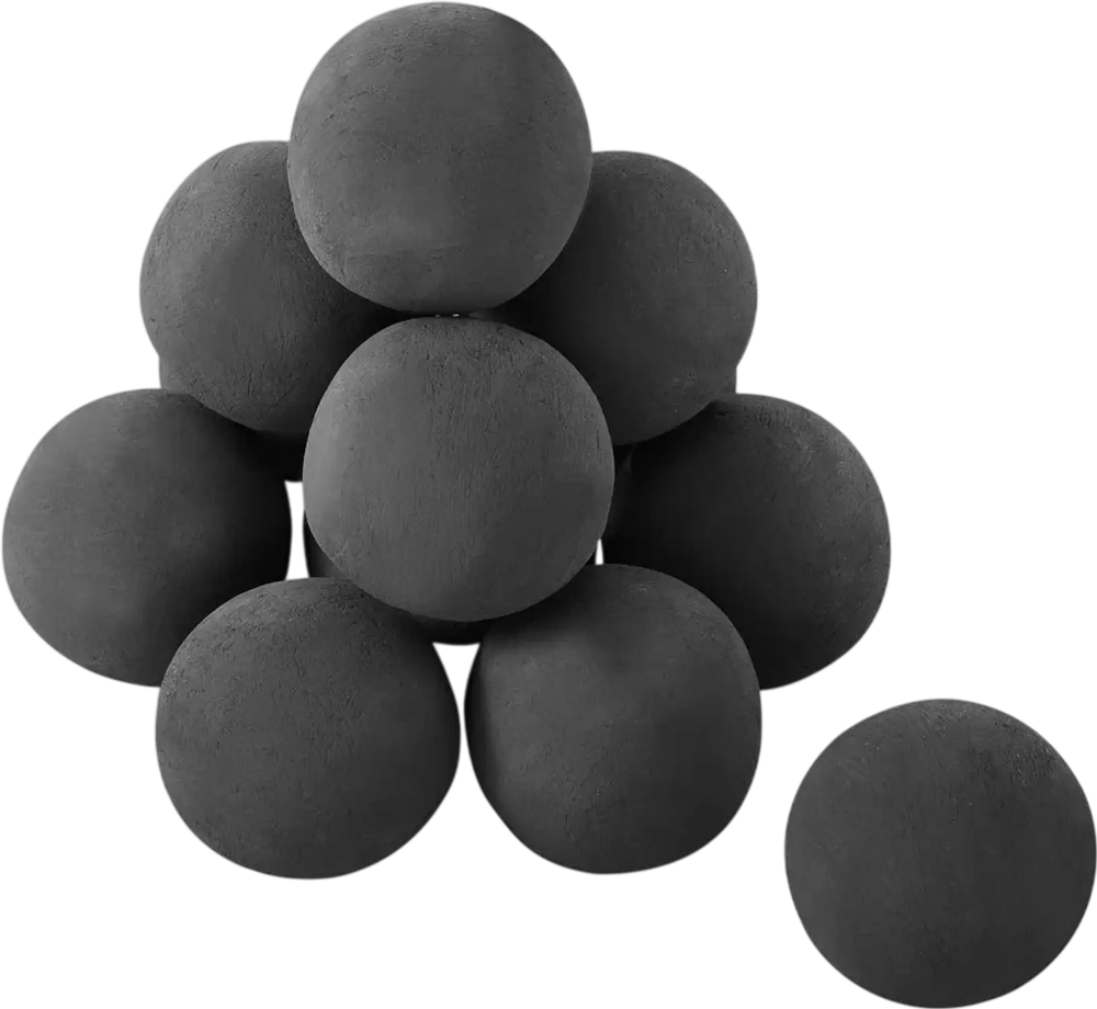 VEVOR Ceramic Fire Balls, 4 Inch 12 Pcs Round Fire Stones, Reusable Lava Rocks Indoor and Outdoor Use, Decorative Fire Pit Rocks for Propane/Gas Fireplace, Stove, Courtyard, Camping, Black