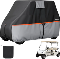 VEVOR Golf Cart Cover, Full Coverage 2+2/4 Passenger Golf Cart, 420D Waterproof Oxford Fabric Club Car Cover Fits Most Carts Club Car, Yamaha, EZGO, Honda, Silver-Coated Layer & Three Zipper Doors