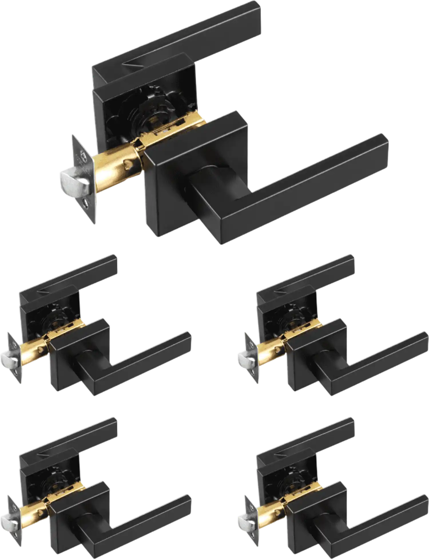 Vevor Door Handle 5-Pack Matte Black Reversible Passage Lever New