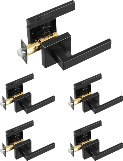 Vevor Door Handle 5-Pack Matte Black Reversible Passage Lever New