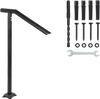 VEVOR 3Ft Step Railing, Iron Stair Handrail Floor Mounted Sturdy Black Arched Handrails for Outdoor Indoor Steps Fits 2 to 3 Steps