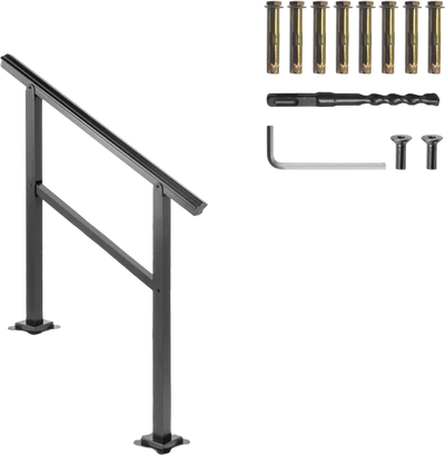 VEVOR Outdoor Handrail 165LBS Load Handrail Outdoor Stairs Aluminum Stair Handrail 36 x 35\