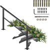 VEVOR Outdoor Handrail 165LBS Load Handrail Outdoor Stairs Aluminum Stair Handrail 60 x 35" Outdoor Stair Railing Transitional Range from 0 to 30° Staircase Handrail Fits 4-5 Steps with Screw Kit