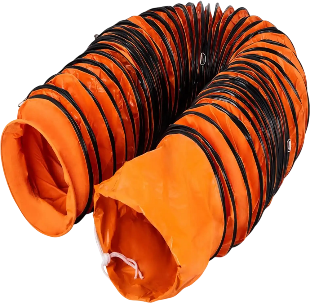 VEVOR 25ft Ducting Hose, PVC Flexible Duct Hosing with S Hook & Steel Support for 8inch Utility Blower