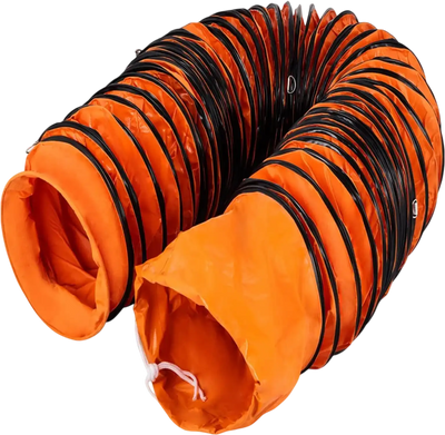 VEVOR 25ft Ducting Hose, PVC Flexible Duct Hosing with S Hook & Steel Support for 8inch Utility Blower