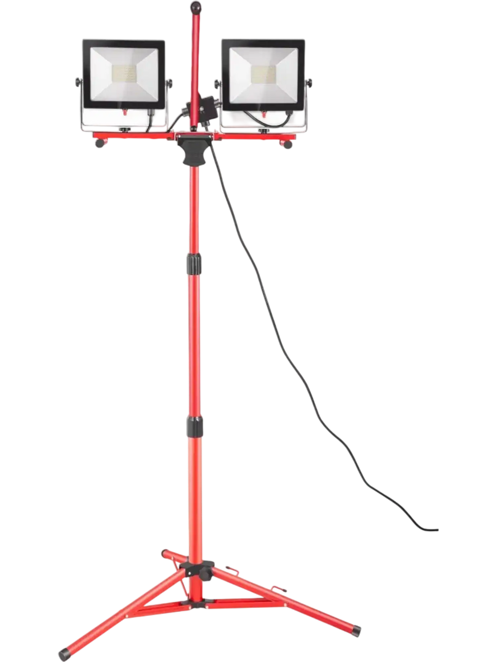 VEVOR LED Work Light with Stand, 20000 Lumen Dual-head LED Work Light with 27.6\"-68.1\" Adjustable and Foldable Tripod Stand, IP65 Waterproofed LED Tripod Work Light, with 5000 Kelvin Color Temperatu