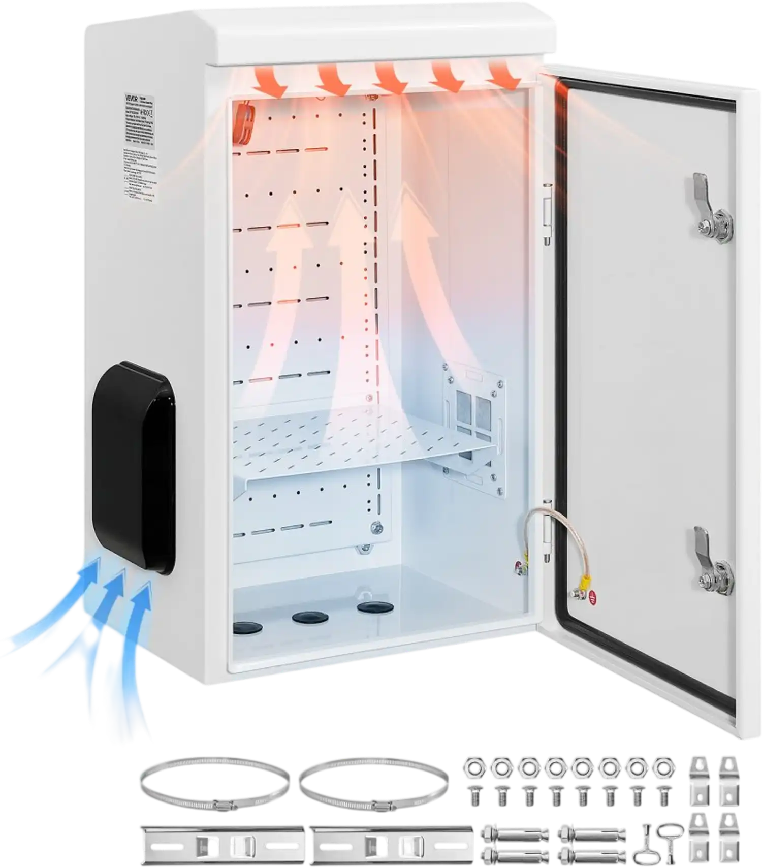 Vevor Electrical Box Outdoor Junction Enclosure with Thermostat Fan 24 x 16 x 12