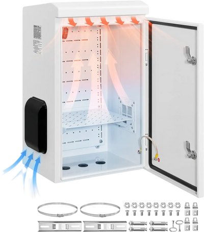 Vevor Electrical Box Outdoor Junction Enclosure with Thermostat Fan 24 x 16 x 12
