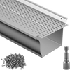 VEVOR Gutter Guard, 5 inch Width, Aluminum Leaf Filter DIY Gutter Cover, 26 PCS 104 ft Total Length, 0.157'' Hole Diameter & 0.02'' Thick Gutter Guards Fits Any Roof or Gutter Type