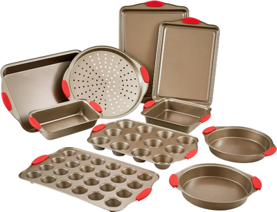 Vevor Bakeware Set 10-Piece Nonstick Carbon Steel Baking Pans with Silicone Handles New