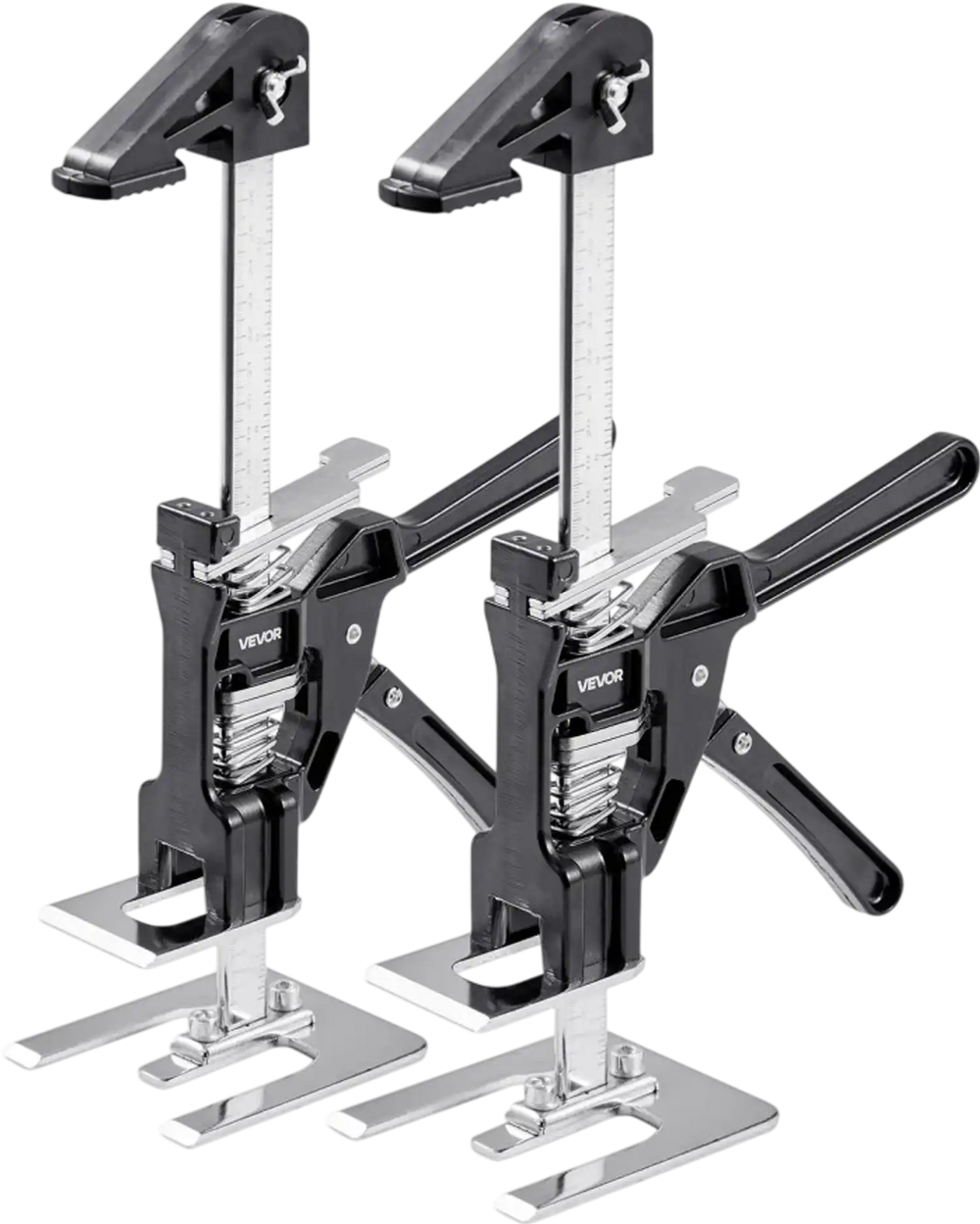 VEVOR Labor Saving Arm Jack, 2 PCS 330 lbs Bearing Capacity, Lifting up to 7.1", Metal Hand Lifting Jack Tool with Magnetic Level, Adjustable Height, for Door, Window, Furniture, Woodworking, Black