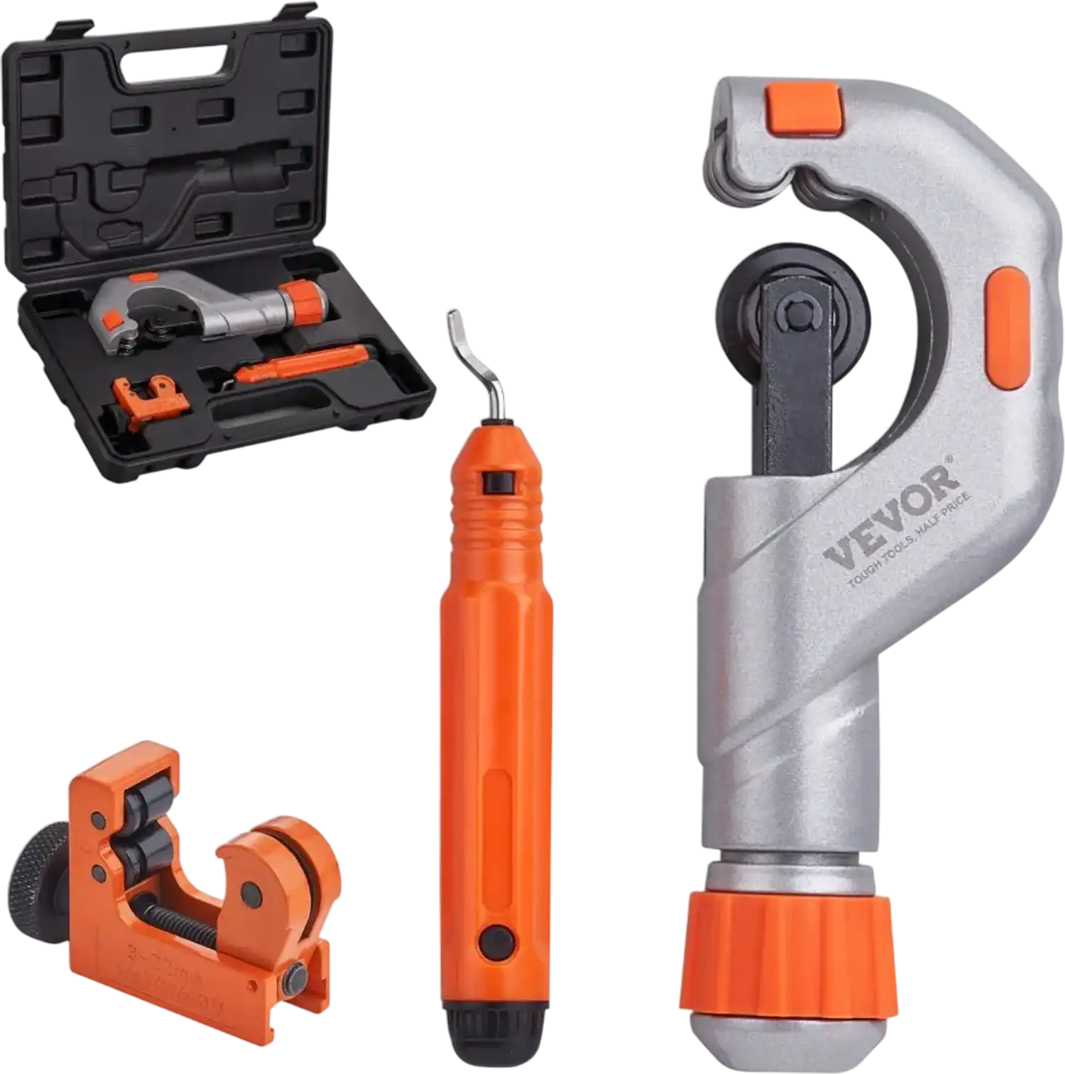 Vevor Pipe Cutter Set 3-Pc Tubing Cutter with Deburring Tool New