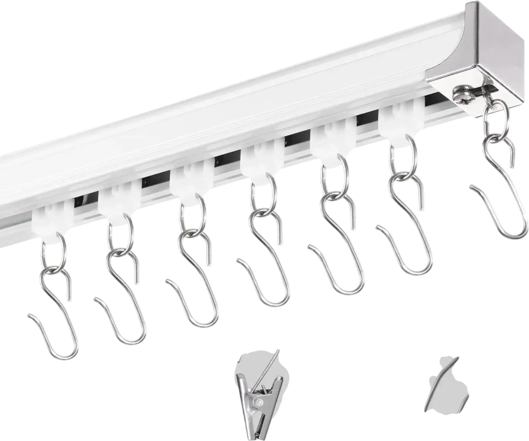 Vevor Curtain Track Set 11.8' Ceiling Mounted Room Divider with Hooks White New