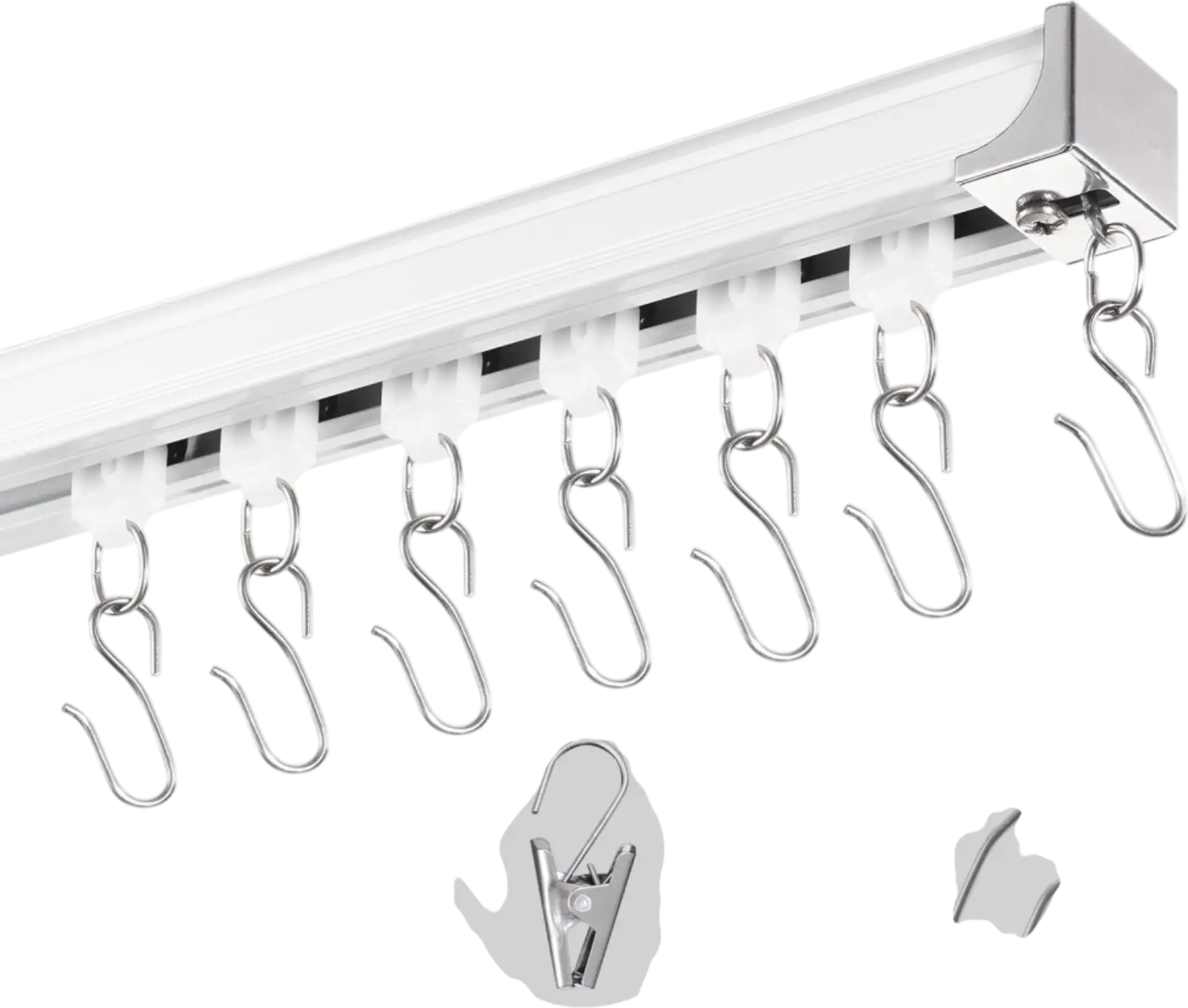 Vevor Curtain Track Set 17.7' Ceiling/Wall Mounted Room Divider White New