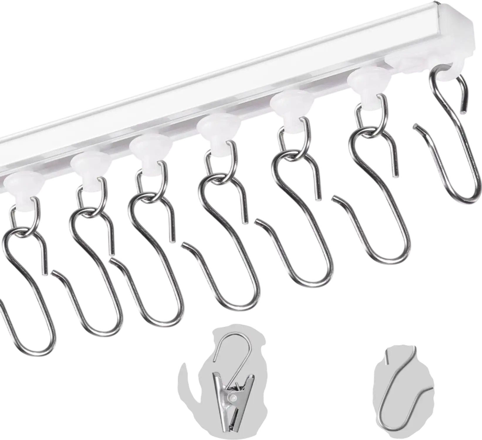 Vevor Curtain Track Set 9.9' Self-Adhesive No-Drill Ceiling Mounted Room Divider White New