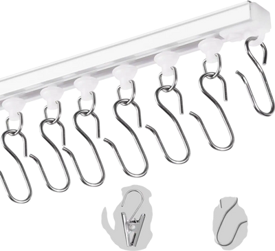 Vevor Curtain Track Set 9.9' Self-Adhesive No-Drill Ceiling Mounted Room Divider White New