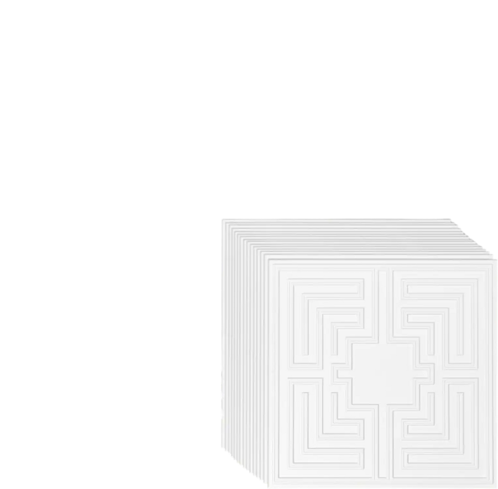 VEVOR Ceiling Tiles, 12-Pack 24 x 24 in, Drop Ceiling Tiles Premium PVC Sheet, Easy Installation/ Cutting Plastic Glue-up Ceiling Tile, Ceiling Covering for Home/Office Decoration, White Echo Pattern
