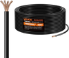 VEVOR 12 AWG THHN Wire, 19-Stranded, 100% OFC Copper Electrical Building Wire with Nylon Jacket, Rated for Up to 600 Volts, for Indoor Outdoor Use, Commercial, Industrial, Residential, Black (100 ft)
